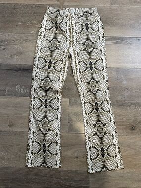 J. Crew Snake-Print Trousers in Beige and Black CB1023